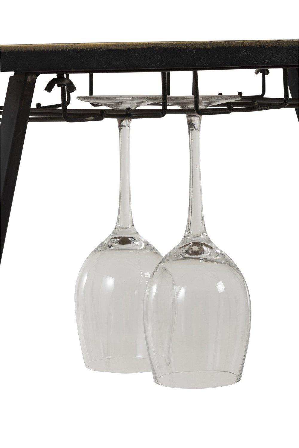 Table de bar avec range bouteilles et verres USTI Métal / Bois naturel